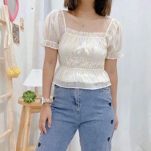 Yellow and Pink Stripped Top